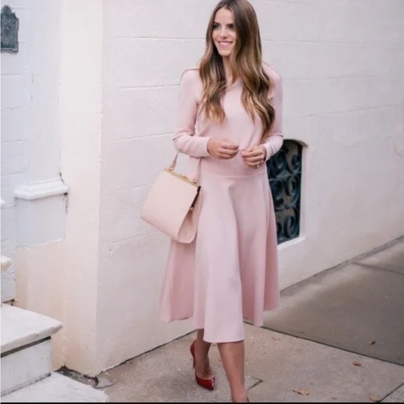 Maje pink midi dress with ruched waist - Picture 3 of 8